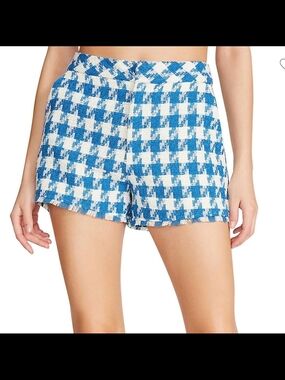 Steve Madden Blue Houndstooth Tweed Women’s Shorts